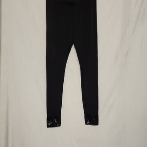 Tart Black Leggings With Sequin Cuffs